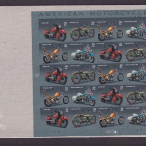 Scott #4088a (4085-88) American Motorcycles Sheet of 20 Stamps - Sealed Brown