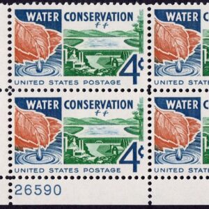 Scott #1150 Water Conservation Plate Block of 4 Stamps - MNH P#26590