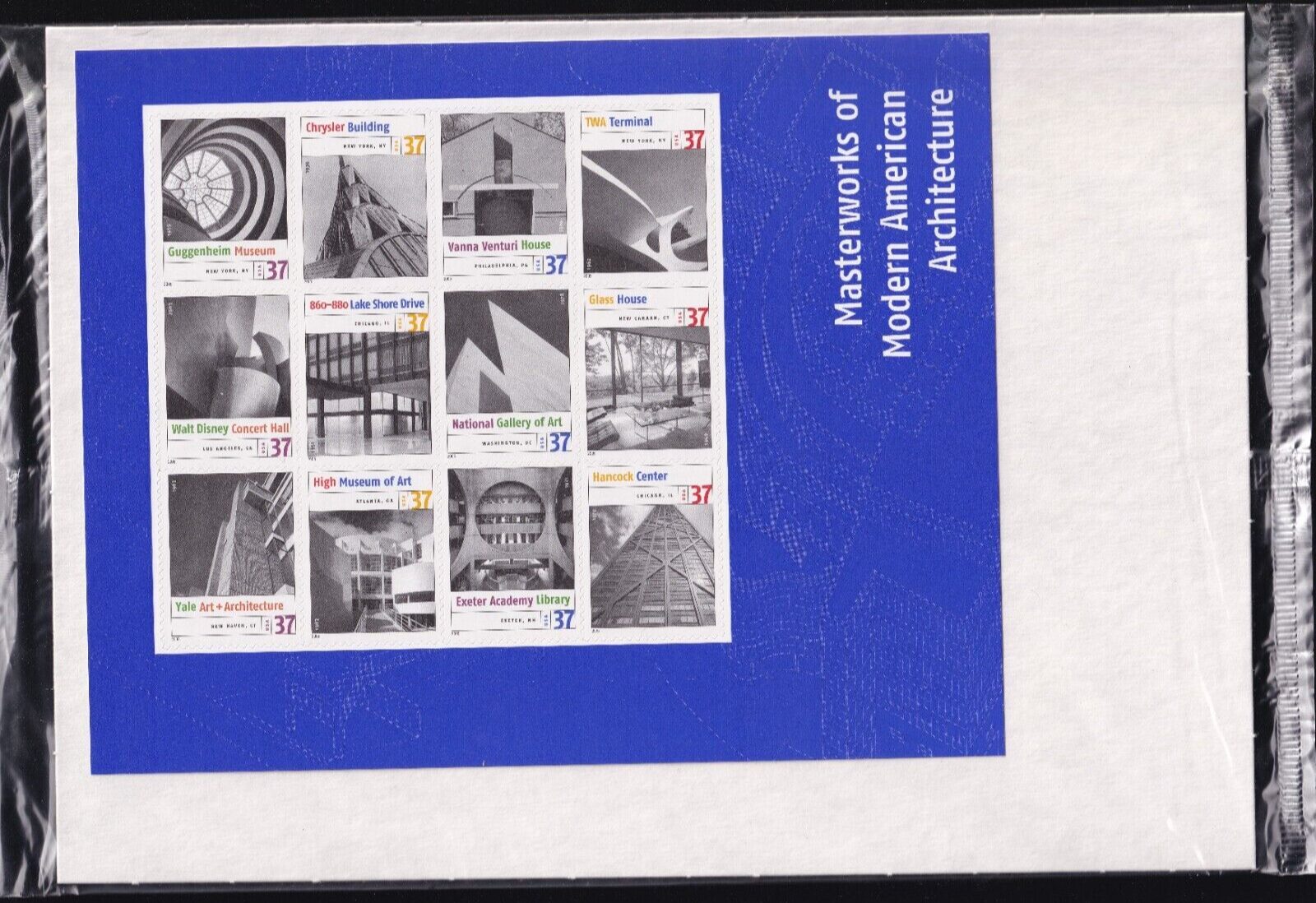 Scott #3910 Masterworks of American Architecture Sheet of 12 Stamps Sealed White
