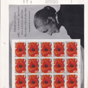 Scott #3064a-3065-3067-3069-3070-3081 Georgia O'Keefe 3 White Ace Pages - Sheet