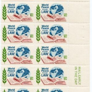 Scott #1576 World Peace through Law Plate Block (Strip) of 20 Stamps - MNH