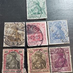 Stamp Europe Germany "Germania" 1902 A16 #66-69, 72-73