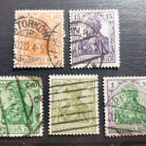 Stamp Europe Germany "Germania" 1920 A16 #119-121, 126, 129