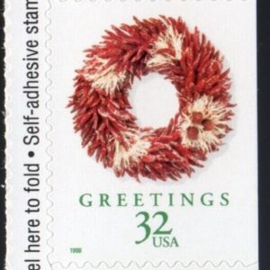 Scott #3252 (3249-52) Christmas Wreaths Plate Block w/Reorder - 2 Stamps - MNH