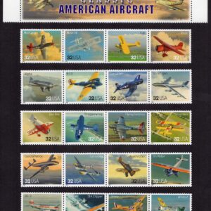 Scott #3142 Classic American Aircraft Sheet as 5 Strips of 4 Stamps - MNH