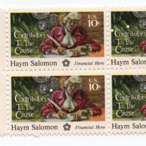 Scott #1561 Haym Salomon Financial Hero 5¢ Mail Early Block of 4 Stamps - MNH