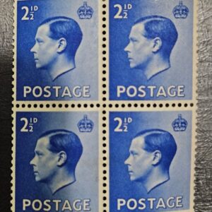 Stamp Great Britain 1936 "Edward VIII" Block 2 1/2p A99 #233 MNH