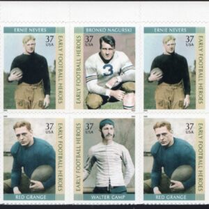 Scott #3811a (3808-11) Early Football Heroes Plate Block of 10 Stamps - MNH Top