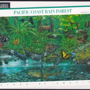Scott #3378 Pacific Coast Rain Forest Sheet of 10 Stamps - Sealed White