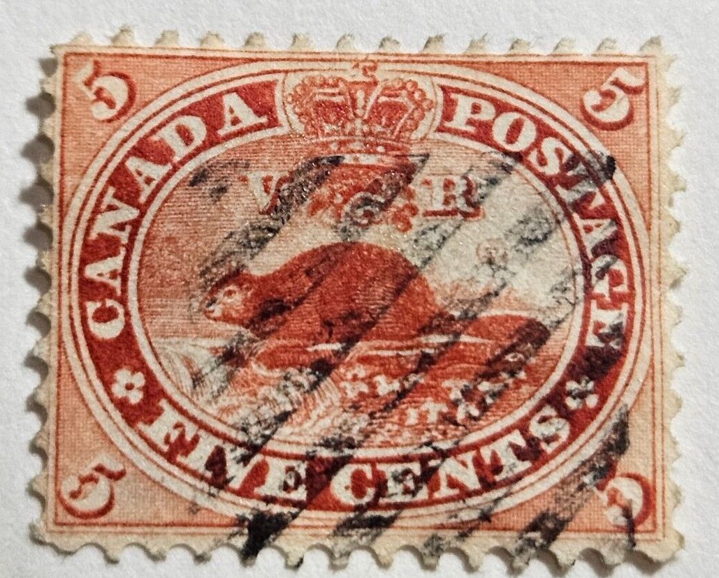 Stamp Canada 1859 "Beaver" A8 #15 Vermillion Used