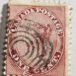 Stamp Canada 1859 "Queen Victoria" A7 #14 1c Rose used