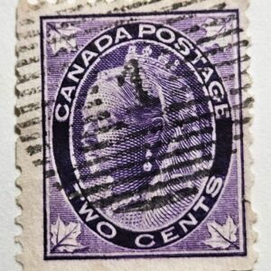 Stamp Canada 1897 "Queen Victoria" Maple Leaf A31 #68 2c purple used