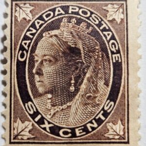 Stamp Canada 1897 "Queen Victoria" Maple Flag A31 #71 6c brown MLH
