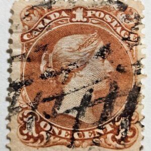 Stamp Canada 1868 "Queen Victoria" A14 #22 brown red used