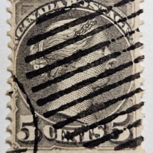 Stamp Canada Montreal and Ottawa Printings 1876 "Queen Victoria" A25 #38 5c used