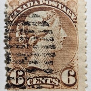 Stamp Canada Montreal and Ottawa Printings 1872 "Queen Victoria" A26 #39 ylw brn