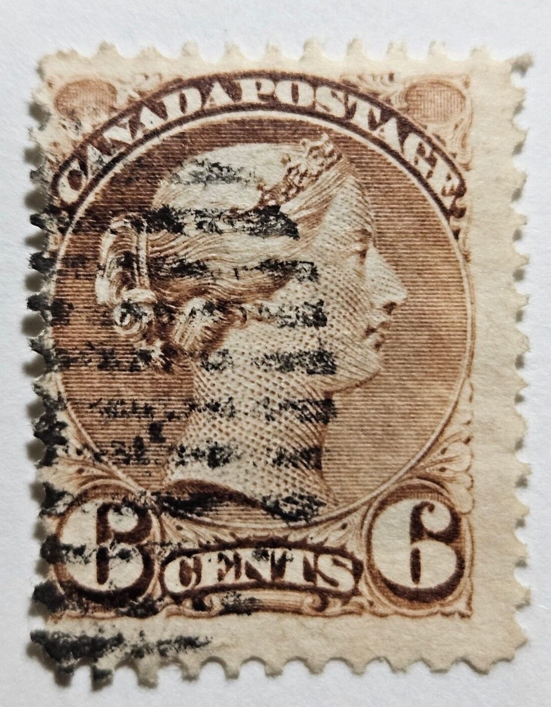 Stamp Canada Montreal and Ottawa Printings 1872 "Queen Victoria" A26 #39 ylw brn