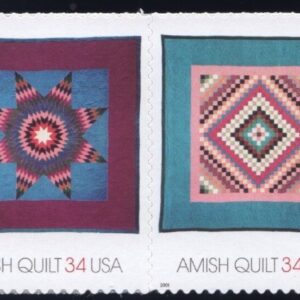 Scott #3527a (3524-3527) Amish Quilts Strip of 4 Stamps - MNH Red 1st