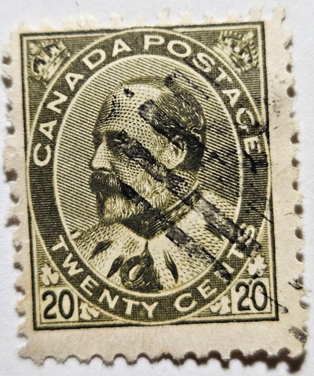 Stamp Canada 1904 "King Edward VII" A34 #94 Type II olive green used