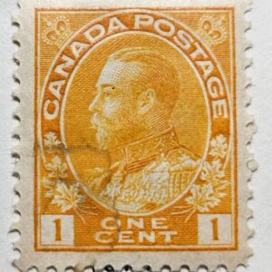 Stamp Canada 1922 "King George V" A43 #105 orange yellow Type 1 MLH