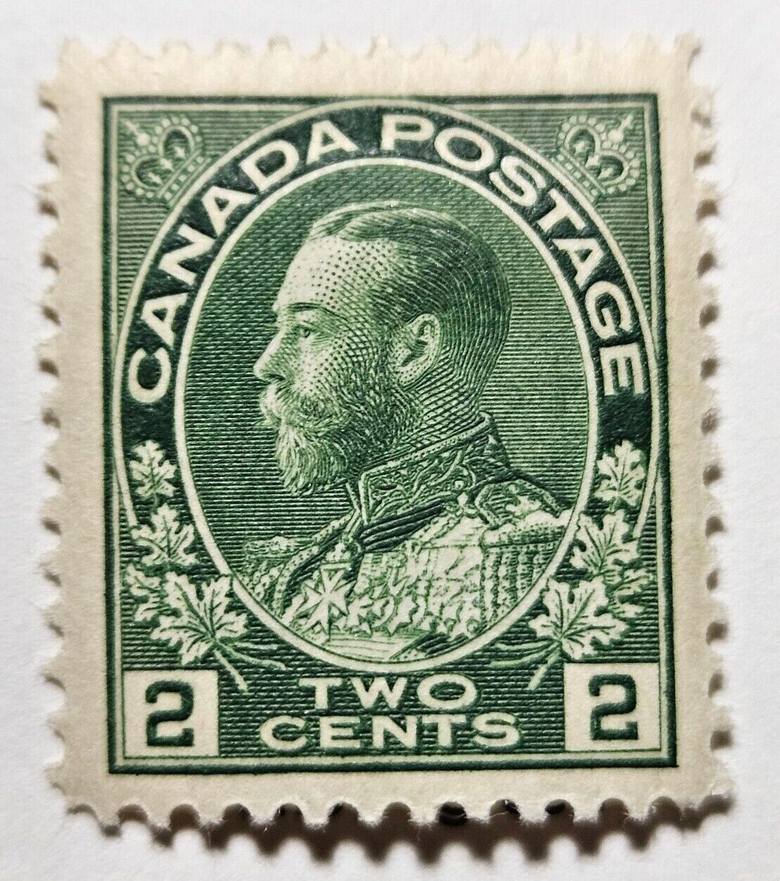 Stamp Canada 1922 "King George V" A43 #107 yellow green MLH