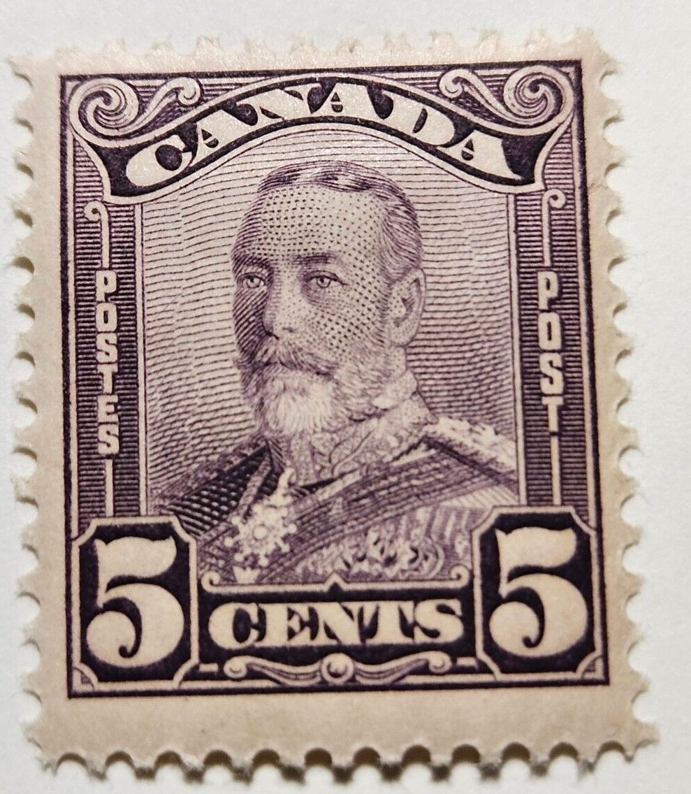 Stamp Canada 1928 "King George V" A53 #153 deep violet MLH