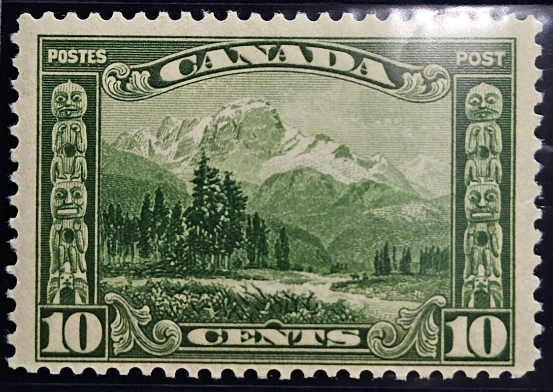 Stamp Canada 1928 "Mt Hurd from Bell-Smith's Painting" A54 #155 grn MNH