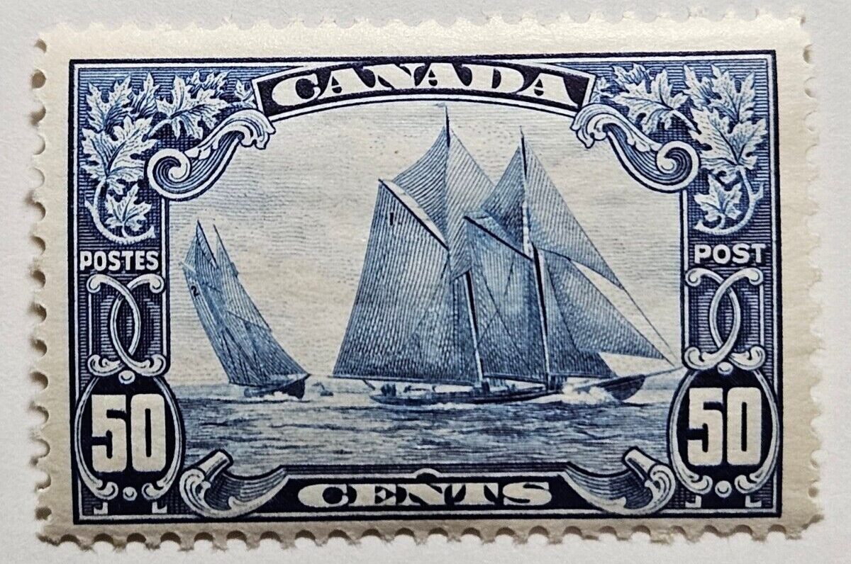 Stamp Canada 1929 Schooner "Bluenose" A57 #158 dark blue MH