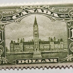 Stamp Canada 1929 "Parliament Buildings" A58 #159 olive green MLH