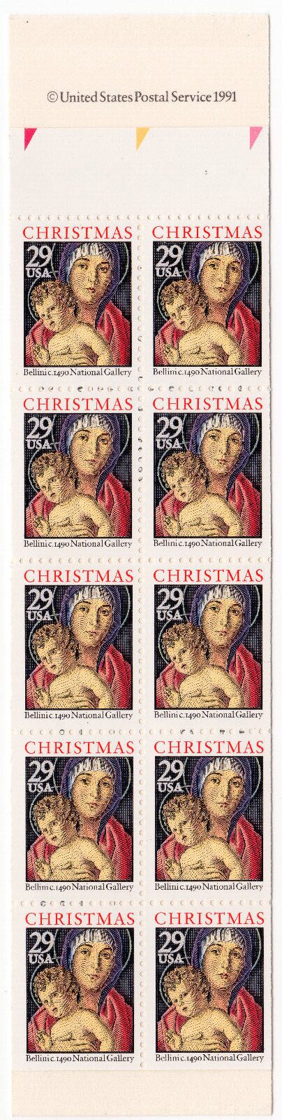 Scott #BK202A (2710a) Madonna (Bellini) Booklet Of 20 Stamps - MNH opened