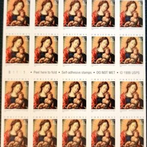 Scott #3675a Madonna (Christmas, Gossaert) Booklet of 20 Stamps - MNH