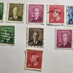 Stamp Canada Issues of 1949 #284-292 A119-A123 Revised & Unrevised used