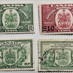 Stamp Canada Special Delivery Issues 1939 E7/9 SD7, 1942 E10 SD8, 1946 E11 SD9