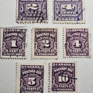 Stamp Canada Postage Due Issues 1933-38 D3 J12 D4 J15-18 J20