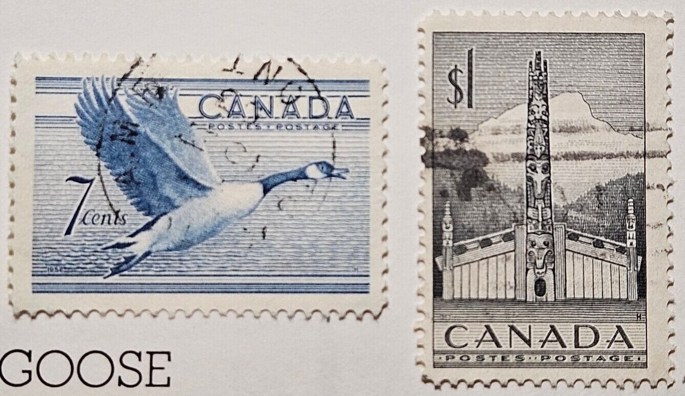 Stamp Canada 1952 Oil Well and Fur Industry A124 #294 A125 #301 used