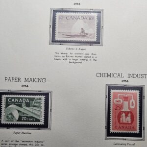 Stamp Canada 1955-56 Eskimo, Paper, Chemicals #351, 362, 363 MNH