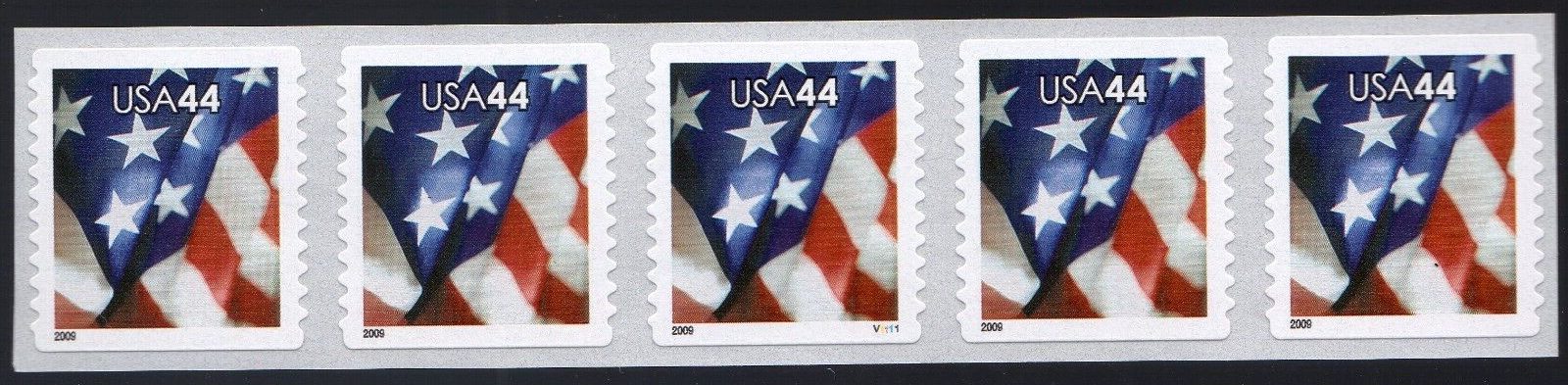 Scott #4395 Waving Flag Plate Number Coil (PNC5) of 5 Stamps - MNH P#V1111