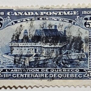 Stamp Cananda 1908 Quebec Tercentenary Issue A38 #99 dark blue used