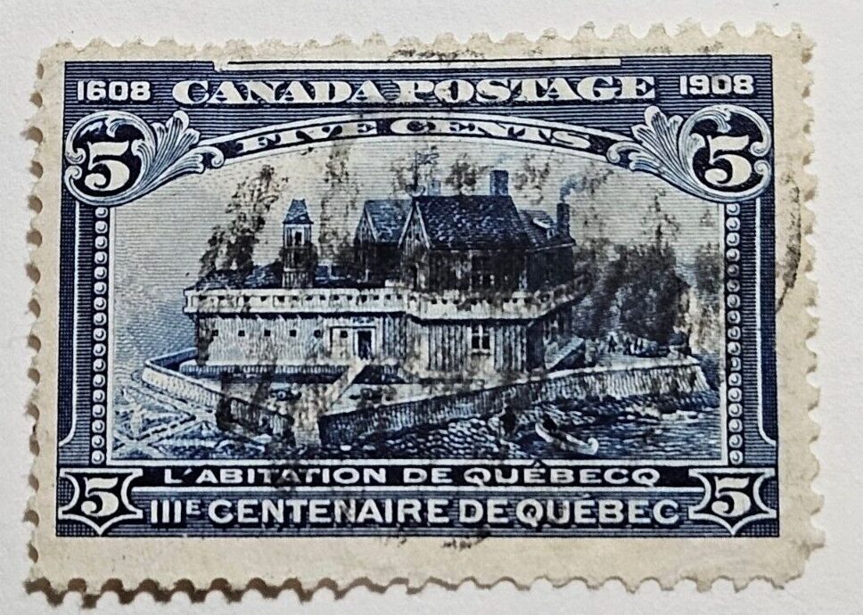 Stamp Cananda 1908 Quebec Tercentenary Issue A38 #99 dark blue used