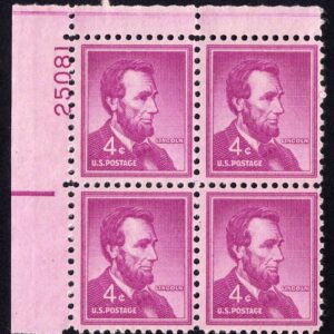 Scott #1036 Abraham Lincoln Plate Block of 4 Stamps - MNH