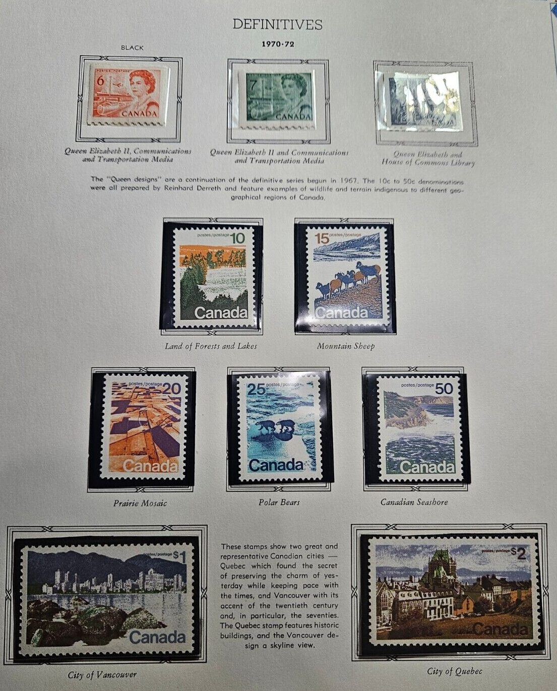 Stamp Canada Definitives 1970-73 A224, A280, A293 & A294 MNH
