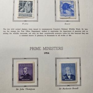 Stamp Canada 1954 used National Wildlife Week & NMH Prime Ministers