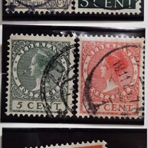 Stamp Europe Netherlands 1898-1940 #67, 143, 151, 172, 216 used
