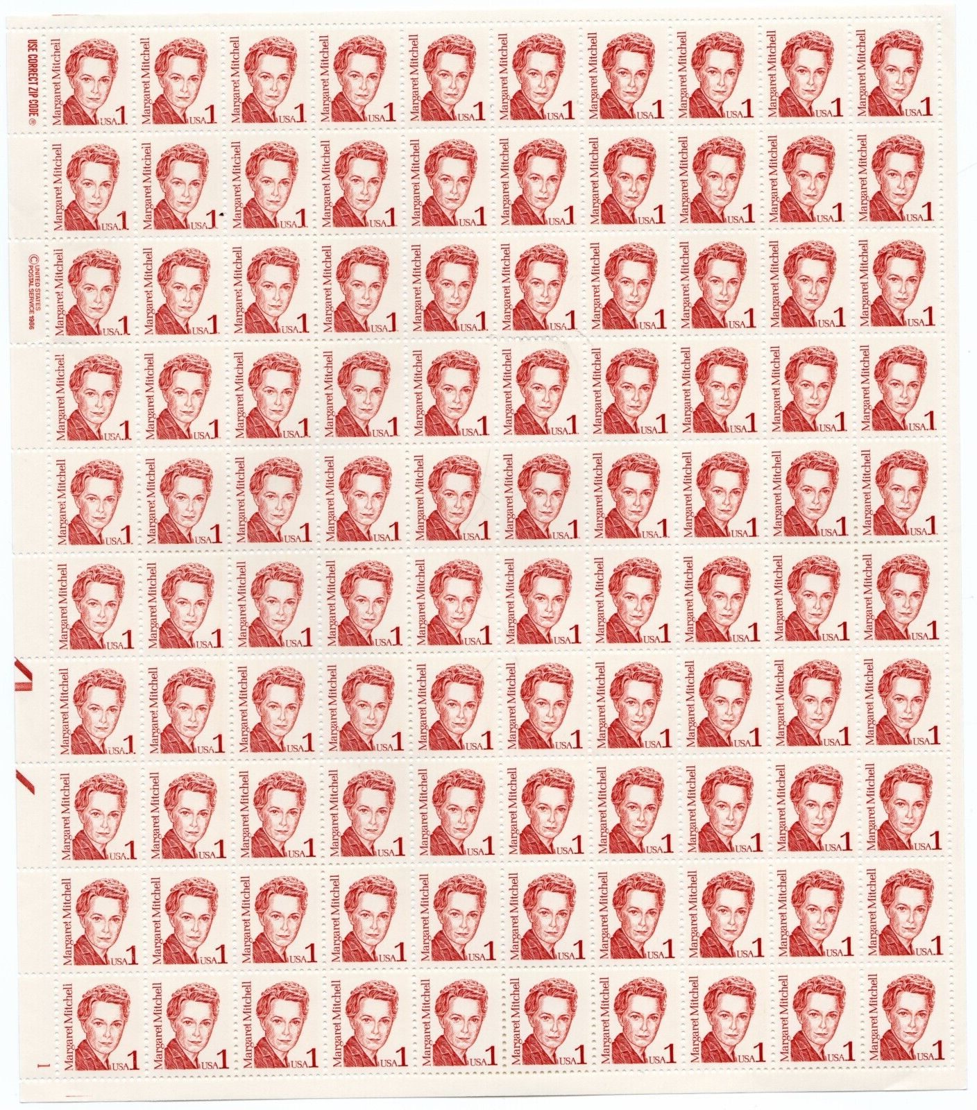 Scott #2168 Margaret Mitchell Sheet of 100 Stamps - MNH