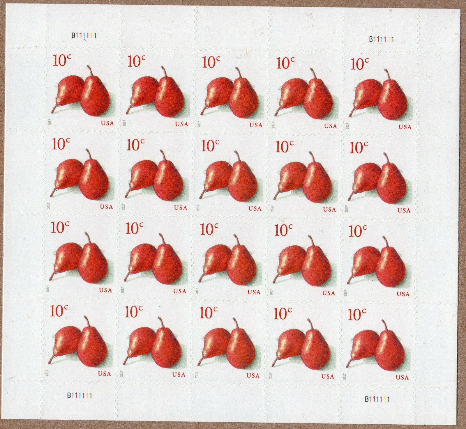 Scott #5178 Red Pears Full Sheet of 20 Stamps - MNH
