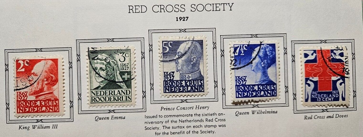Stamp Europe Netherlands 1927 Red Cross Semi-Postal SP14 B16-20 used