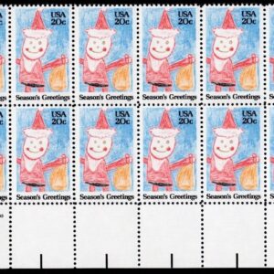 Scott #2108 Kid's Santa Plate Block of 20 Stamps - MNH
