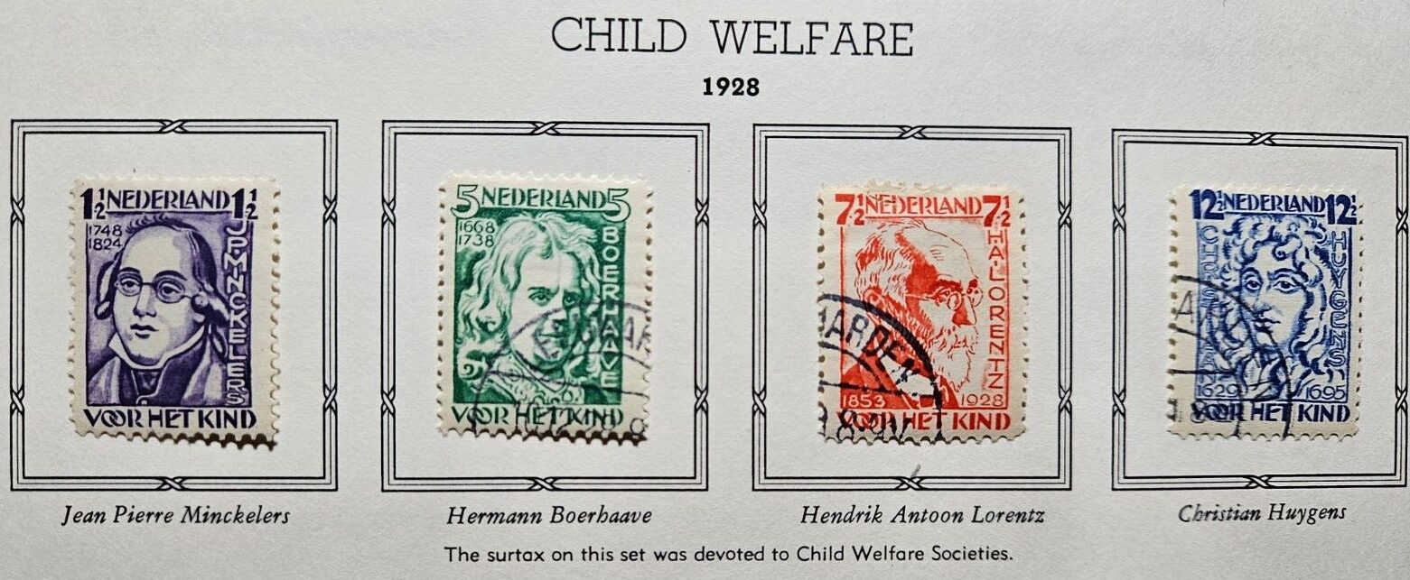 Stamp Europe Netherlands 1928 Child Welfare Semi-Postal B33 MLH 34-36 used