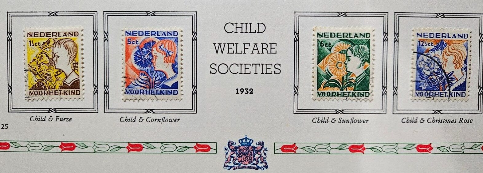 Stamp Europe Netherlands 1932 Child Welfare Societies B58-60 MLH B61 used
