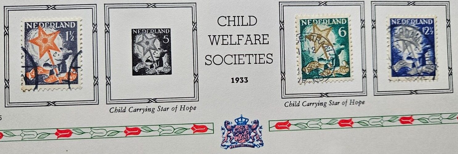 Stamp Europe Netherlands 1933 Child Welfare Societies B66, B68-69 used